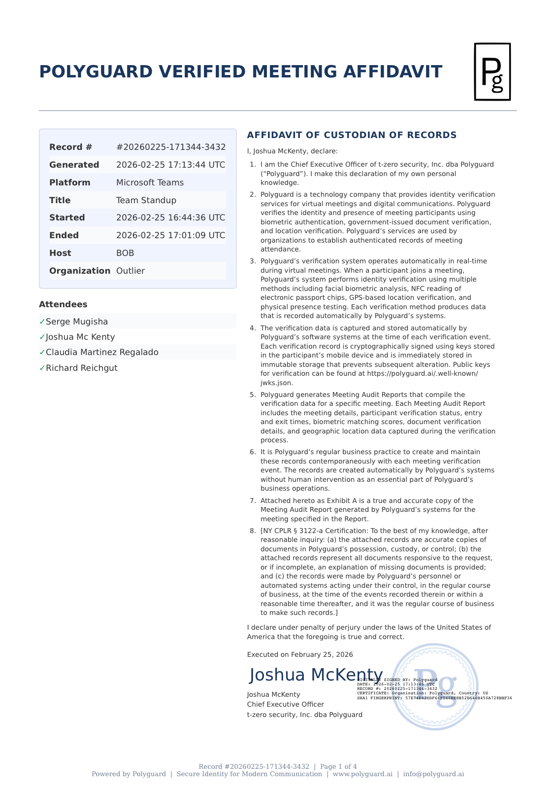 Example PDF compliance report